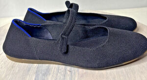 Rothy's The Square Mary Jane Black Knit Flats Women's Shoes Washable 8